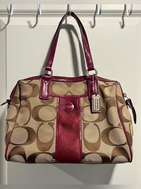 Coach Signature Stripe Satchel (# F24364)